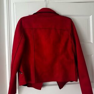 Red suede leather jacket